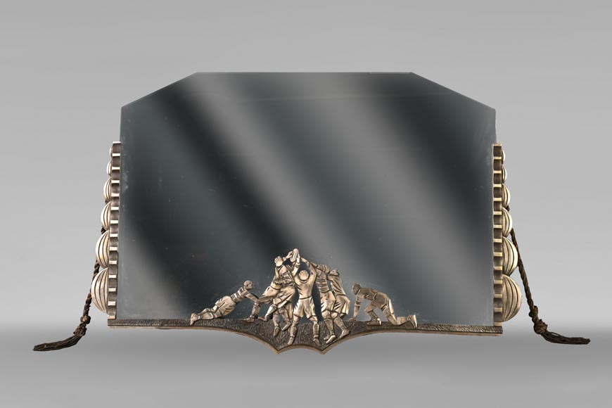 Georges Marius BORETTI, Art Déco-style Mirror with Rugby Players, circa 1930 Georges Marius BORETTI, Art Déco-style Mirror with Rugby Players, circa 1930-0