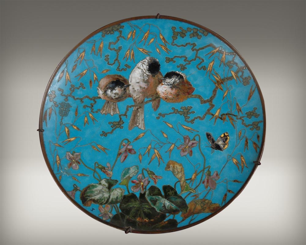 Andre-Fernand THESMAR (1845 - 1912) and Ferdinand BARBEDIENNE,  Ornamental Japanese plate-0
