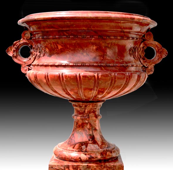 Jules CANTINI, Large Urn in Numidia Red Breccia Marble,second half of the 19th century Jules CANTINI, Large Urn in Numidia Red Breccia Marble,second half of the 19th century-7
