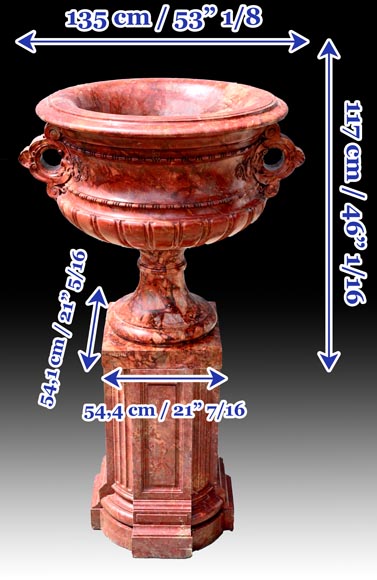 Jules CANTINI, Large Urn in Numidia Red Breccia Marble,second half of the 19th century Jules CANTINI, Large Urn in Numidia Red Breccia Marble,second half of the 19th century-13