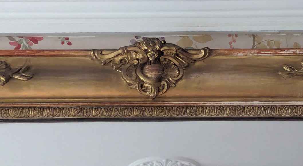 Napoleon III style gilded trumeau with plant decoration Napoleon III style gilded trumeau with plant decoration-1