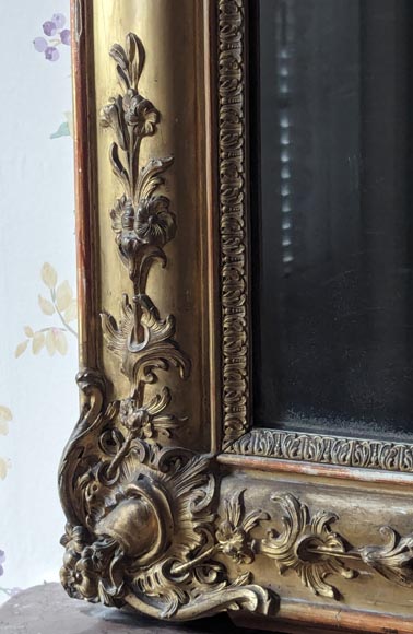 Napoleon III style gilded trumeau with plant decoration Napoleon III style gilded trumeau with plant decoration-7
