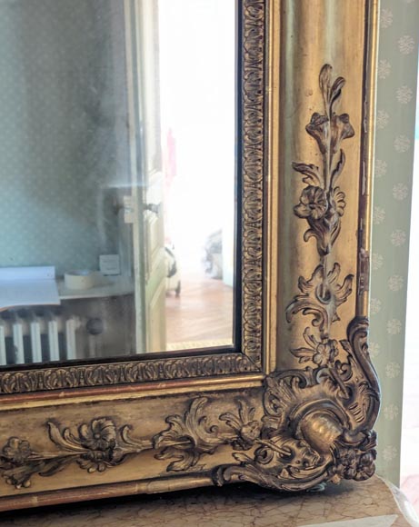 Napoleon III-style gilded trumeau with plant ornaments Napoleon III-style gilded trumeau with plant ornaments-4