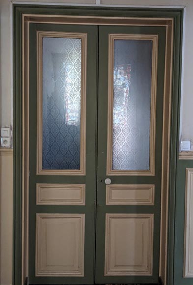 Napoleon III-style double door with engraved glass Napoleon III-style double door with engraved glass-1