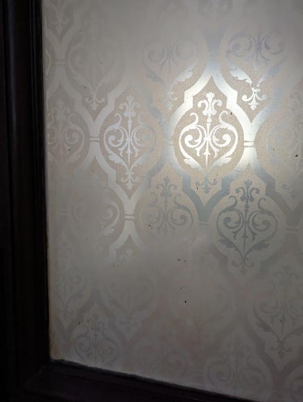 Napoleon III-style double door with engraved glass Napoleon III-style double door with engraved glass-8