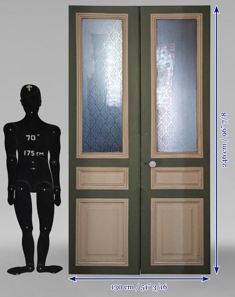 Napoleon III-style double door with engraved glass Napoleon III-style double door with engraved glass-10