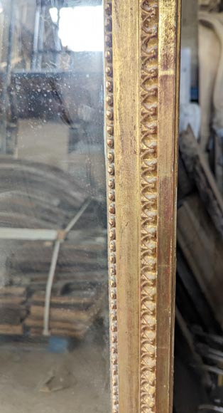 Large Louis XVI style gilded trumeau, mirror in two parts Large Louis XVI style gilded trumeau, mirror in two parts-3