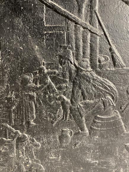 Fireback with peasant scene décor Fireback with peasant scene décor-5