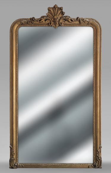 Louis XV style palmette trumeau painted in bronzin Louis XV style palmette trumeau painted in bronzin-0