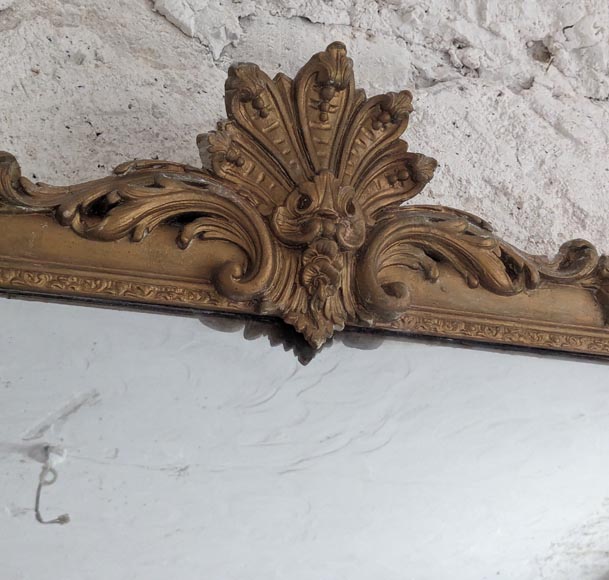 Louis XV style palmette trumeau painted in bronzin Louis XV style palmette trumeau painted in bronzin-2