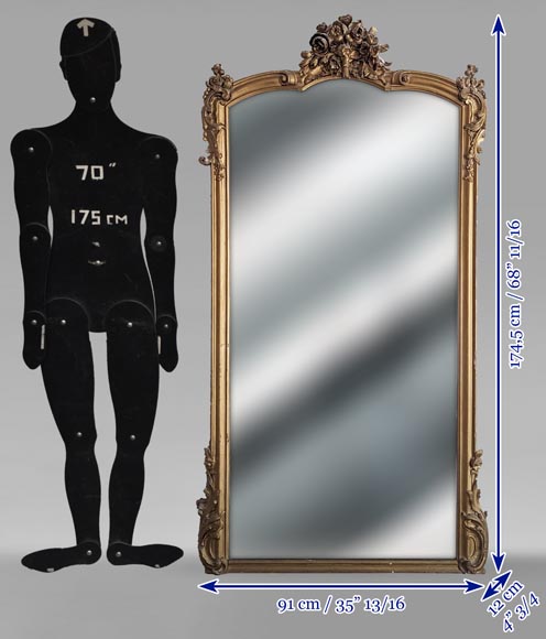 Napoleon style trumeau decorated with a bouquet of flowers, painted Napoleon style trumeau decorated with a bouquet of flowers, painted-7