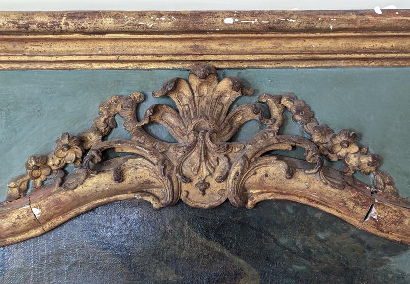 Louis XV period gilded trumeau with sconces and decorated with a painting Louis XV period gilded trumeau with sconces and decorated with a painting-2