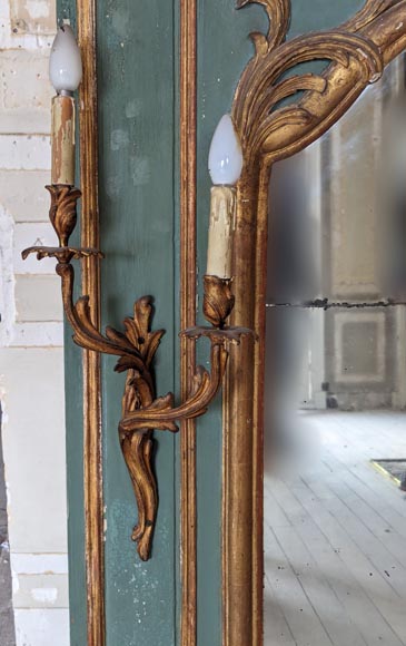 Louis XV period gilded trumeau with sconces and decorated with a painting Louis XV period gilded trumeau with sconces and decorated with a painting-9