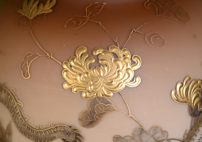 Jules Barbe for Thomas Webb (attributed to), Japanese-style Vase with Dragons, late 19th Century  Jules Barbe for Thomas Webb (attributed to), Japanese-style Vase with Dragons, late 19th Century -7