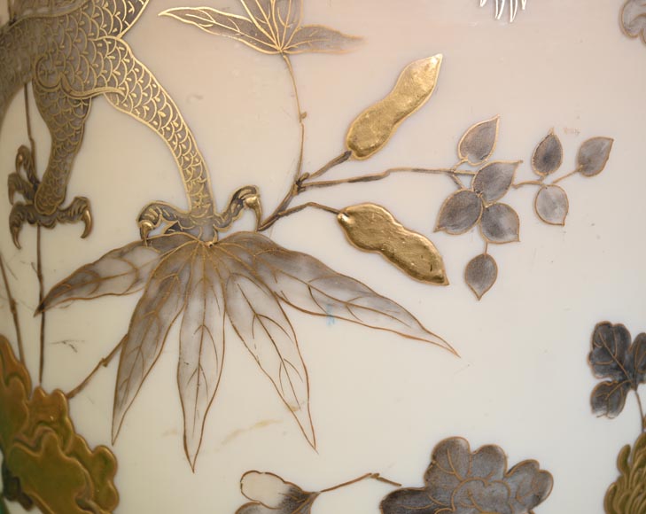 Jules Barbe for Thomas Webb (attributed to), Japanese-style Vase with Dragons, late 19th Century  Jules Barbe for Thomas Webb (attributed to), Japanese-style Vase with Dragons, late 19th Century -8