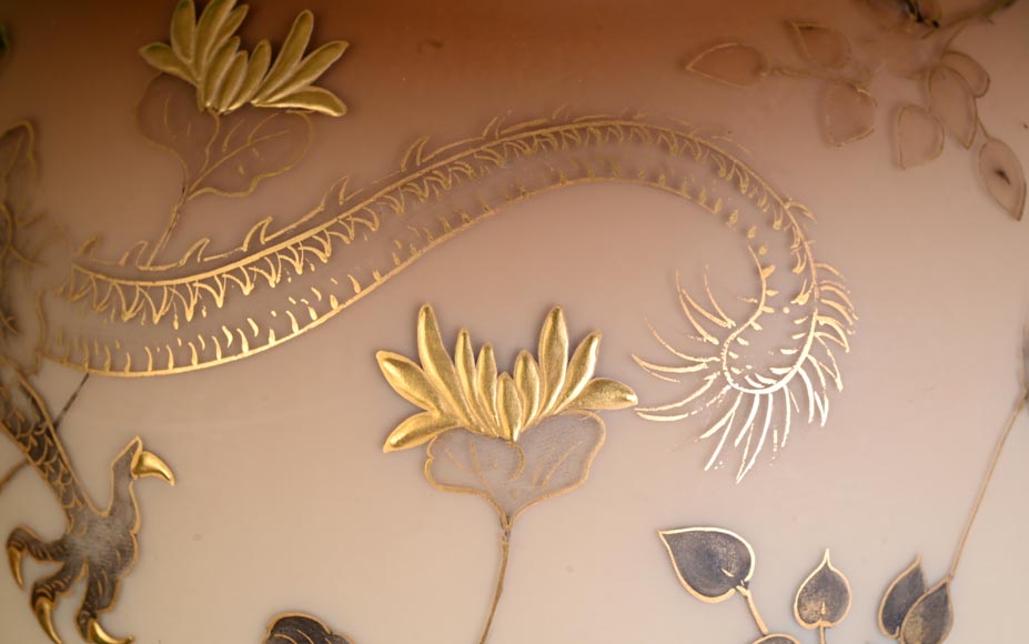 Jules Barbe for Thomas Webb (attributed to), Japanese-style Vase with Dragons, late 19th Century  Jules Barbe for Thomas Webb (attributed to), Japanese-style Vase with Dragons, late 19th Century -12