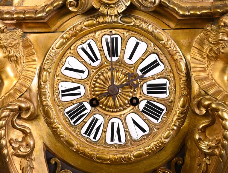 H&F Paris, Cartel with Four Espagnolette Figures, 19th Century H&F Paris, Cartel with Four Espagnolette Figures, 19th Century-4