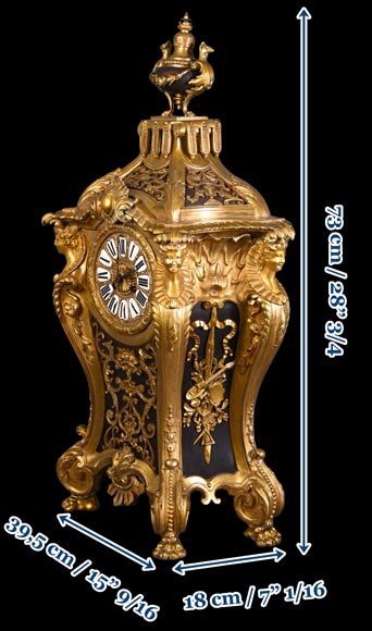 H&F Paris, Cartel with Four Espagnolette Figures, 19th Century H&F Paris, Cartel with Four Espagnolette Figures, 19th Century-18