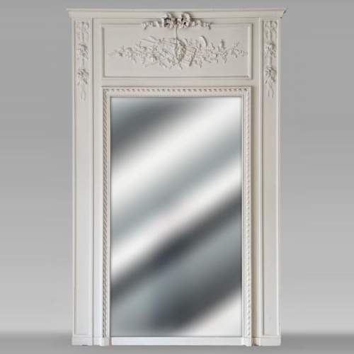 Louis XVI style trumeau decorated with musical instruments