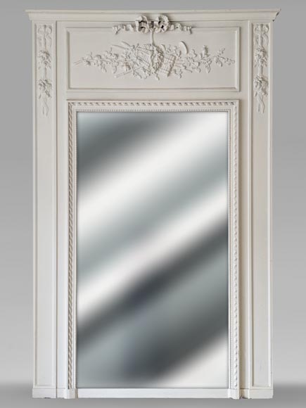 Louis XVI style trumeau decorated with musical instruments Louis XVI style trumeau decorated with musical instruments-0