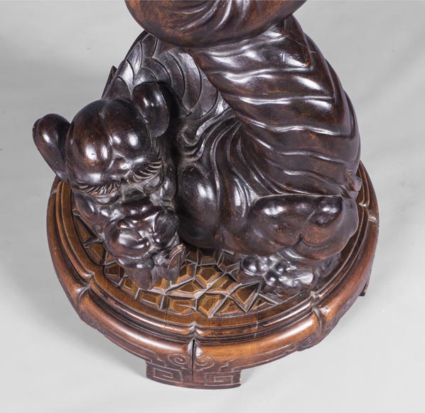 Maison des Bambous by Perret and Vibert (att. to) - Japonese style pair of sellettes with dragons decor Maison des Bambous by Perret and Vibert (att. to) - Japonese style pair of sellettes with dragons decor-2