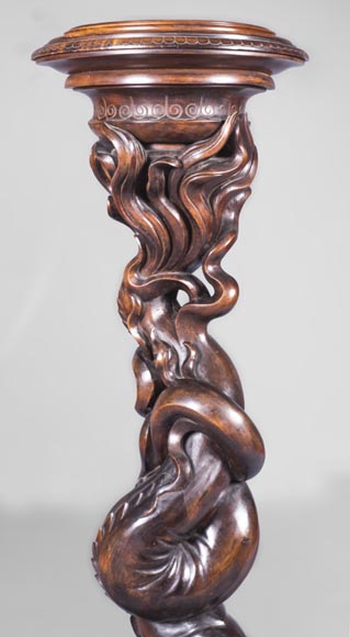 Maison des Bambous by Perret and Vibert (att. to) - Japonese style pair of sellettes with dragons decor Maison des Bambous by Perret and Vibert (att. to) - Japonese style pair of sellettes with dragons decor-4