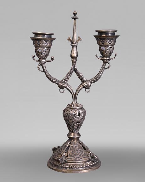 Russian Silversmith, Pair of Silver Candlesticks, circa 1832-1850 Russian Silversmith, Pair of Silver Candlesticks, circa 1832-1850-2