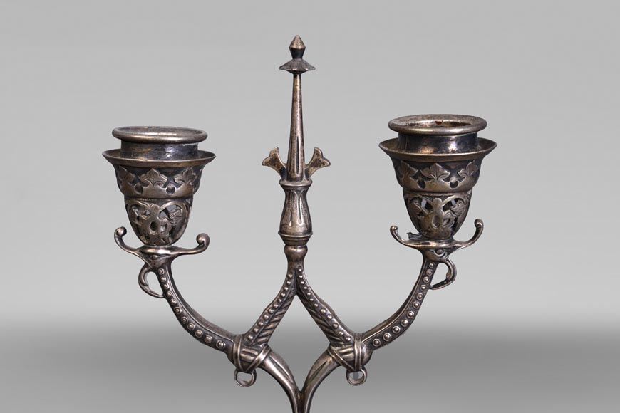 Russian Silversmith, Pair of Silver Candlesticks, circa 1832-1850 Russian Silversmith, Pair of Silver Candlesticks, circa 1832-1850-3