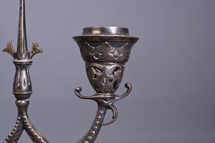 Russian Silversmith, Pair of Silver Candlesticks, circa 1832-1850 Russian Silversmith, Pair of Silver Candlesticks, circa 1832-1850-4