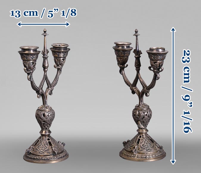 Russian Silversmith, Pair of Silver Candlesticks, circa 1832-1850 Russian Silversmith, Pair of Silver Candlesticks, circa 1832-1850-8