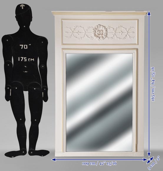 Louis XVI style trumeau with small wreath of flowers Louis XVI style trumeau with small wreath of flowers-6