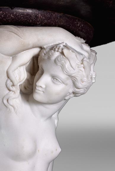 Jean-Jacques FEUCHÈRE (attributed to), Jardiniere with Three Tritonesses in Porphyry and Marble, first half of the 19th century Jean-Jacques FEUCHÈRE (attributed to), Jardiniere with Three Tritonesses in Porphyry and Marble, first half of the 19th century-6