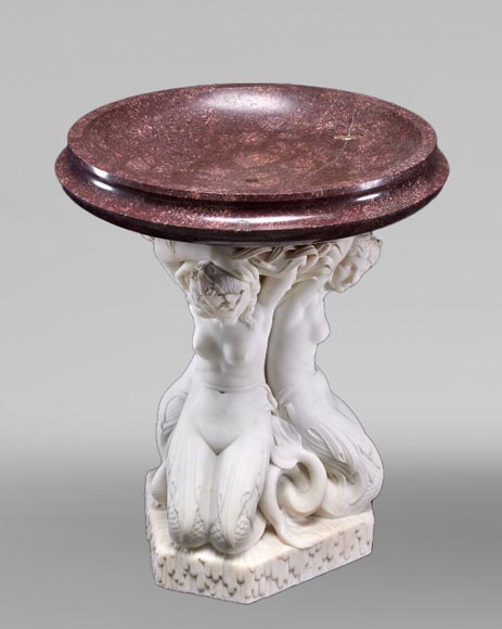Jean-Jacques FEUCHÈRE (attributed to), Jardiniere with Three Tritonesses in Porphyry and Marble, first half of the 19th century Jean-Jacques FEUCHÈRE (attributed to), Jardiniere with Three Tritonesses in Porphyry and Marble, first half of the 19th century-8