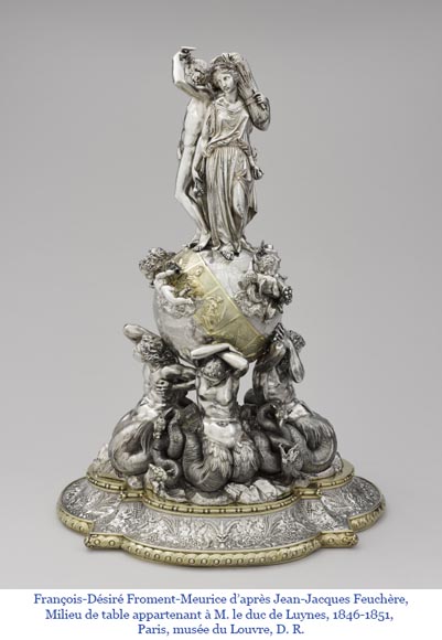 Jean-Jacques FEUCHÈRE (attributed to), Jardiniere with Three Tritonesses in Porphyry and Marble, first half of the 19th century Jean-Jacques FEUCHÈRE (attributed to), Jardiniere with Three Tritonesses in Porphyry and Marble, first half of the 19th century-14