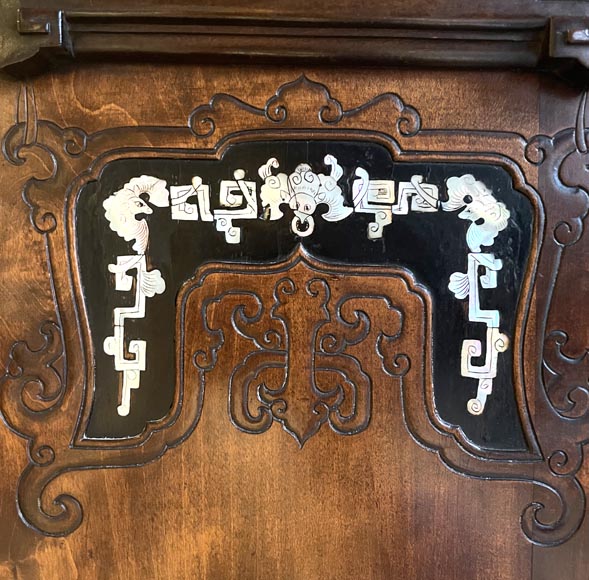 Gabriel VIARDOT, Japonist bed with a canopy and accompanying nightstand, second half of the 19th century Gabriel VIARDOT, Japonist bed with a canopy and accompanying nightstand, second half of the 19th century-10