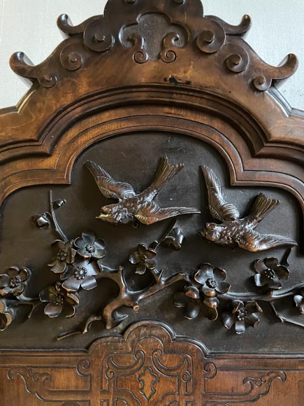 Gabriel VIARDOT, Japonist bed with a canopy and accompanying nightstand, second half of the 19th century Gabriel VIARDOT, Japonist bed with a canopy and accompanying nightstand, second half of the 19th century-12