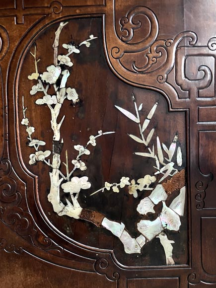 Gabriel VIARDOT, Japonist bed with a canopy and accompanying nightstand, second half of the 19th century Gabriel VIARDOT, Japonist bed with a canopy and accompanying nightstand, second half of the 19th century-15