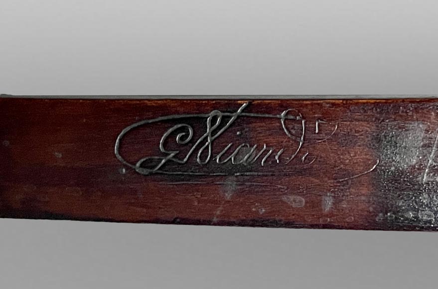 Gabriel VIARDOT, Japonist bed with a canopy and accompanying nightstand, second half of the 19th century Gabriel VIARDOT, Japonist bed with a canopy and accompanying nightstand, second half of the 19th century-21