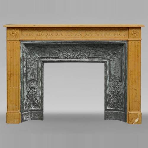 Antique Louis XVI mantel in Yellow marble