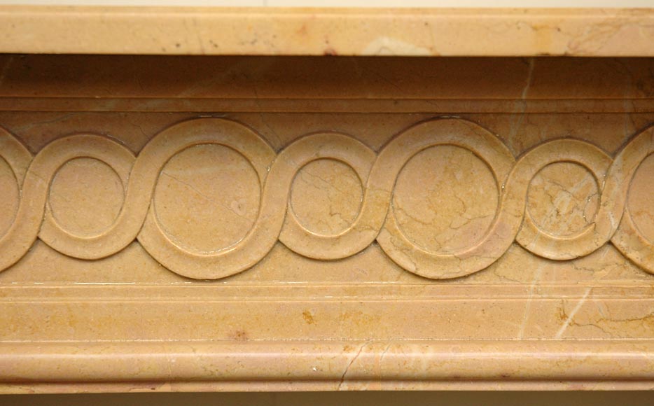 Antique Louis XVI mantel in Yellow marble  Antique Louis XVI mantel in Yellow marble -1