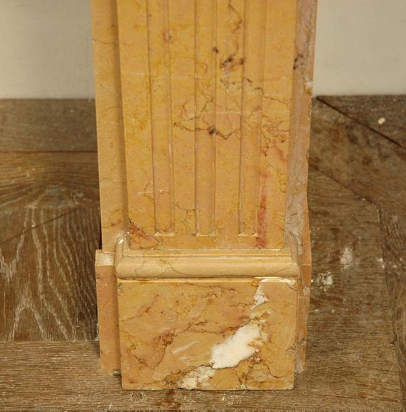 Antique Louis XVI mantel in Yellow marble  Antique Louis XVI mantel in Yellow marble -3