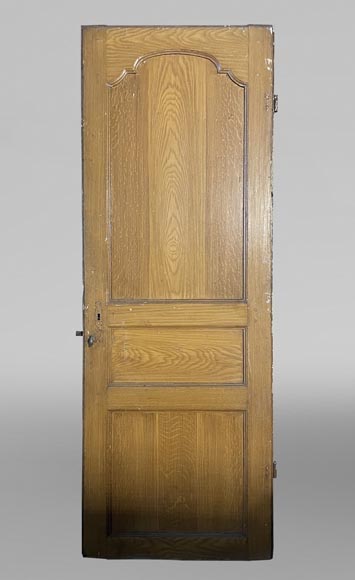 Molded door in resinous wood, painted in oak imitation Molded door in resinous wood, painted in oak imitation-0