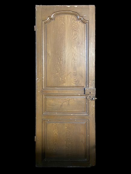 Molded door in resinous wood, painted in oak imitation Molded door in resinous wood, painted in oak imitation-1