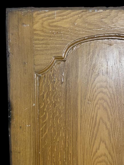 Molded door in resinous wood, painted in oak imitation Molded door in resinous wood, painted in oak imitation-2