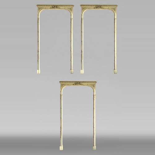 Set of Three Carved Wooden Curtain Boxes, Louis XVI Period