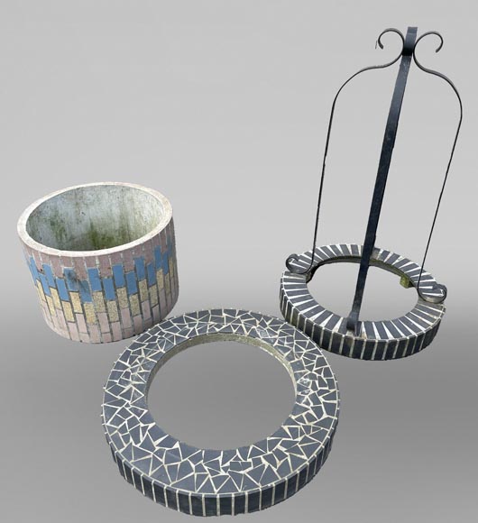 Well Decorated With Polychrome Ceramic Tiles, 1980s Well Decorated With Polychrome Ceramic Tiles, 1980s-7