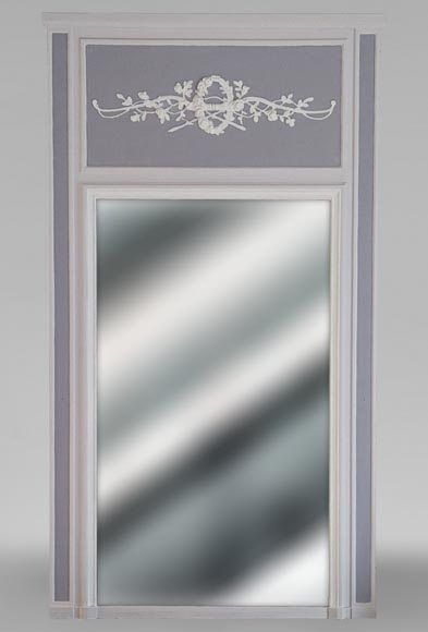 Louis XVI style trumeau adorned with an arch and wreaths of flowers Louis XVI style trumeau adorned with an arch and wreaths of flowers-0