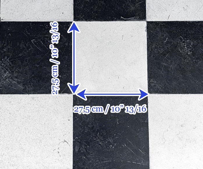 Checkerboard floor in stone and black marble . Checkerboard floor in stone and black marble .-5