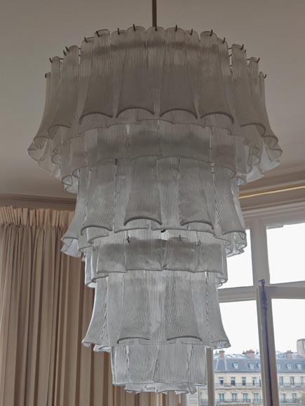 Glass petal chandelier, made in the 90s Glass petal chandelier, made in the 90s-2