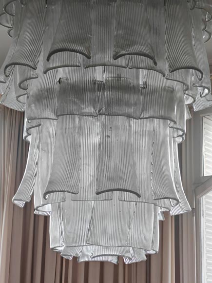 Glass petal chandelier, made in the 90s Glass petal chandelier, made in the 90s-7